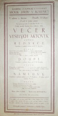 Roudnice nad Labem, Hálek, Redakce, Poupě, Námluvy, s. a. - plakát,