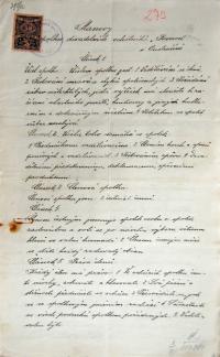 Ústrašín, Rovnost, spolkové stanovy, 1922