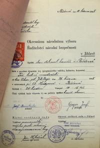 Jihlava, Okresní úřad Jihlava, žádost o povolení divadelního představení, 1948