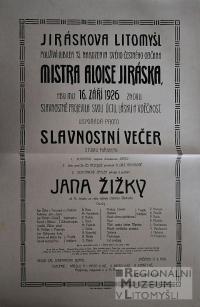 Litomyšl, JDO, Jan Žižka - plakát, 1926