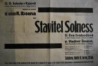 Kyjov, Sokol, Stavitel Solness - plakát, 193x