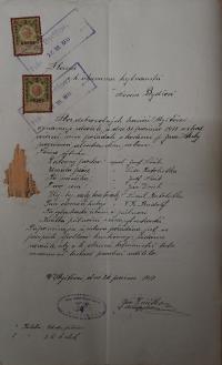 Myštěves, Hasiči, Silvestrovský večer, 1913