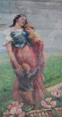 Velvary,Tyl, opona, Král, detail