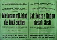 Pardubice, Husův sbor a Městský osvětový sbor, Jak Honza s Kubou hledali štěstí - plakát, 1941