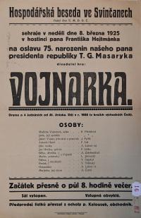 Přelouč, Občanská beseda, Vojnarka - plakát, 1925