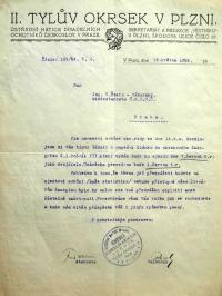Štein-Táborský, Plzeň, II.Tylův okrsek žádá o příspěvek do časopisu, 1924