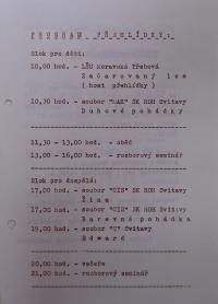 Svitavy, OP loutkářských souborů, program, 1987