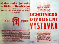 Bělá pod Bezdězem, Ochotnická jednota, výstava k 100. výročí souboru - plakát, 1930