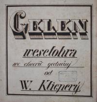  Kutná Hora, Ochotnické divadlo, Jelen, Klicpera, rkp. hry, tit. strana