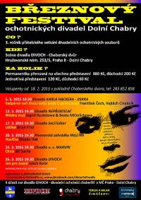 Dolní Chabry, Březnový festival ochotnických divadel - plakát, 2015