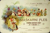 Žiželice, Tyl, Maškarní ples - pozvánka, 1902