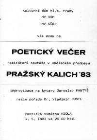 Pražský kalich 1983 - program