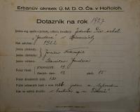 Březovice, Jandera, Dotazník, 1927