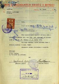 Jihlava, Okresní úřad Jihlava, žádost o povolení divadelního představení, 1944