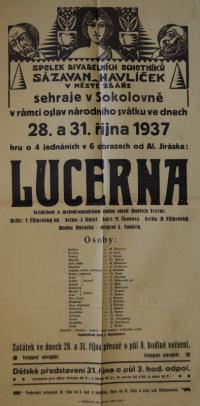 Žďár nad Sázavou, Sázavan-Havlíček, Lucerna - plakát, 1937