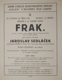 Roudnice nad Labem, Hálek, Frak -  plakát, 1913