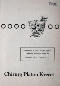 Okrouhlice, OB, Chirurg Platon Krečet - program, 1954
