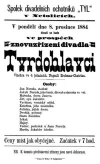 Netolice, SDO Tyl, Tvrdohlavci, plakát, 1884