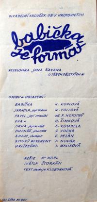 Hrotovice, OB, Babička je formát - program, 1959