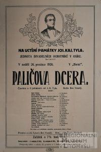 Osík, JDO, Paličova dcera - plakát, 1926