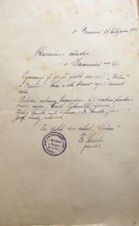 Benešov, Mošna, oznámení o činnosti spolku, 1932