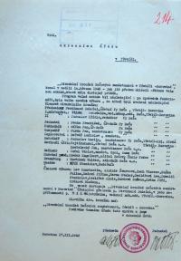 Třebíč, Baťovi zaměstnanci, zápis z valné hromady, 1943