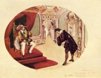 Praha-Staré Město, Divadlo u sv.Mikuláše, Don Carlos (Schiller), 1860, akvarel 