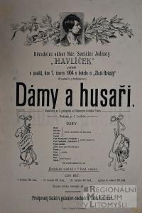 Litomyšl, Havlíček, Dámy a husaři - plakát, 1904