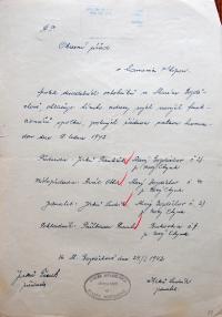 Starý Bozděchov, Spolek divadelních ochotníků, volba funkcionářů na valné hromadě, 1942