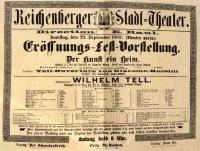 Liberec, Reichenberger Stadttheater, zahájení, plakát, 1883