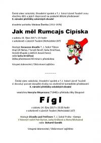 Lázně Toušeň, X. národní přehlídka sokolských divadel - plakát, 2017