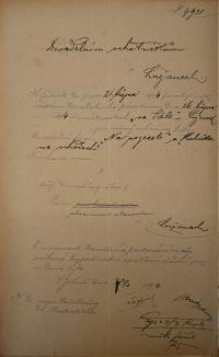 Lužany, SDO, Na rozcestí - Hubička na schodech, 1894