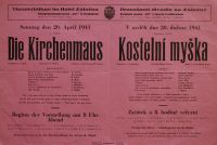 Poděbrady, Jiří, SDO, Kostelní myška - dvojjaz. plakát, 1941