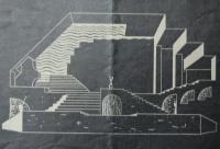 Kroha Jiří, Nová Oresteia, návrh scény, kresba