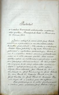 Horka, Čech, Kniha protokolů, 1907 - 1919