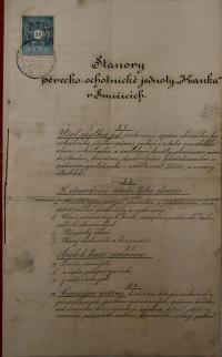 Smiřice, Pěvecko-ochotnická jednota Hanka, Spolkové stanovy, květen 1889