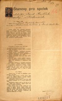 Křelovice, Borovský, spolkové stanovy