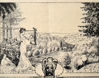 Osík, opona, Múza nad osickým údolím, a. prof Růžička / František Oužil, 1907