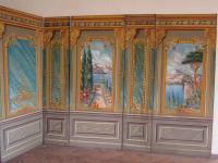 Slatina nad Úpou, Orel, sestava kulis zámeckého pokoje, s.a., depozitář ve škole