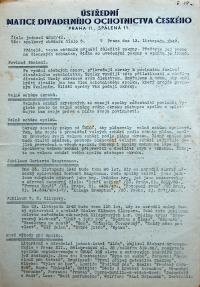 Praha, ÚMDOČ, spolkový oběžník, 1942