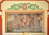 Červenka, Sokol, opona, autor František Flasar, 1952