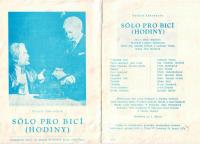 Úpice, Jirásek, Sólo pro bicí (hodiny) - program, 1974