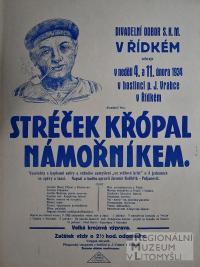 Řídký, Katolická mládež, Stréček Křópal námořníkem - plakát, 1934