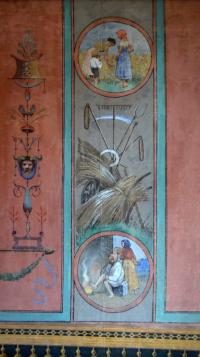 Bavorov, SDO Šumavan, detail opony Kde domov můj, autor Josef Jakší dle Josefa Mánesa, 1895