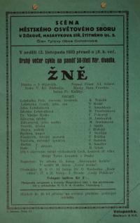 Praha-Žižkov, Scéna Městského osvětového sboru, Žně - plakát, 1933