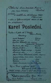 Praha-Karlín, Marx, Karel Poslední - plakát, 1925