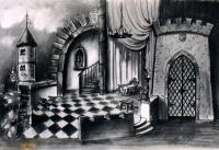 Praha, ČIN, scéna k inscenaci Kolébka, 1942