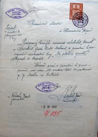 Mirotín, Rovnost, žádost o povolení hry, 1942