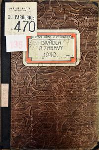 Pardubice, Okresní úřad, Rejstřík povolení, Divadla a zábavy, 1940
