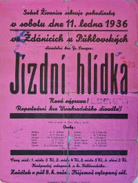 Živanice, Sokol, Jízdní hlídka - plakát, 1936